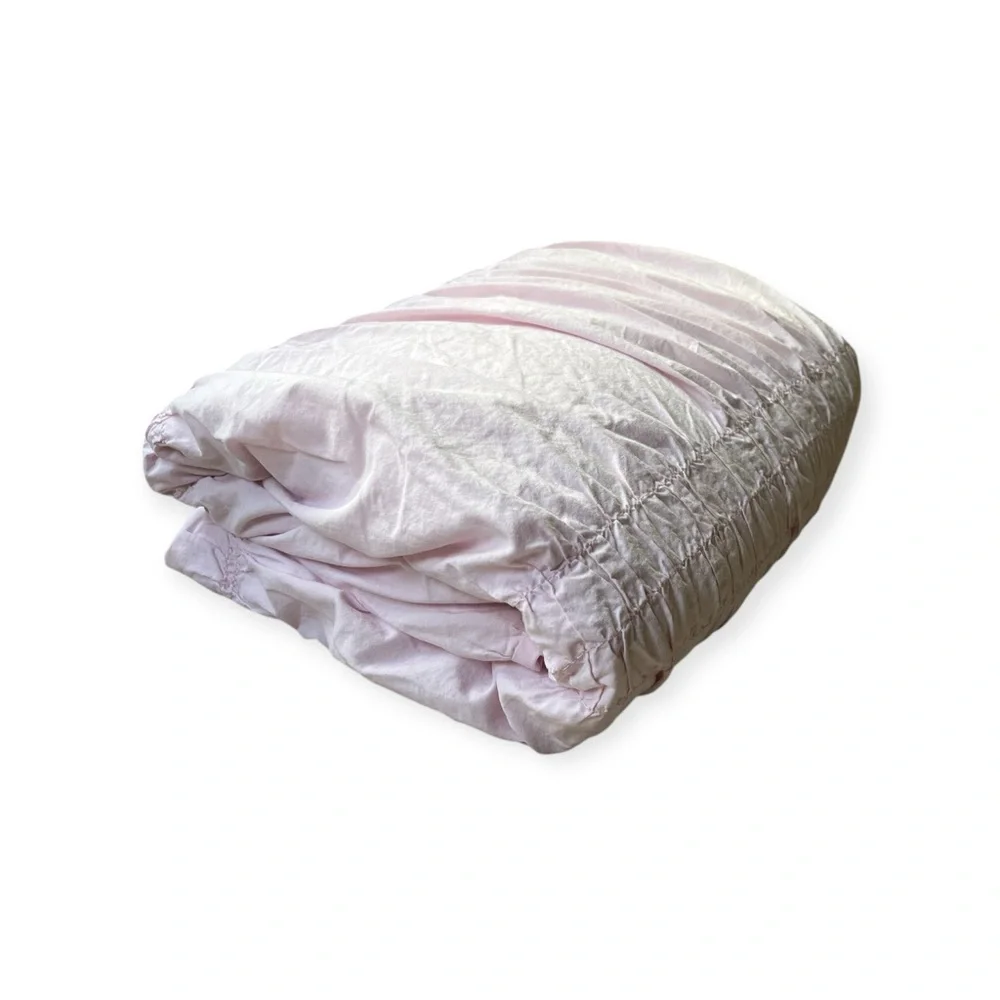 Rachel Ashwell Simply Shabby Chic Pink Ruched Duvet Cover, sz Twin